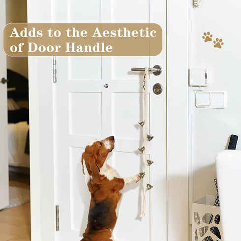 Dog Bell for Door Potty Training, Cotton Handwoven Dog Doorbell with 6 Extra Loud Bells for Dog Training, Adjustable Hanging Door Bell for Small M...