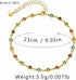 18K Gold Plated Anklet, Adjustable Bohemian Square Coloured Zirconia Anklet, Beach Holiday Jewellery For Women...