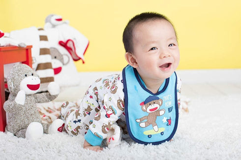 Baby Starters Plush 14 inch Snuggle Buddy with Embroidery and Satin, Sock Monkey Blanket and Toy, Tan...