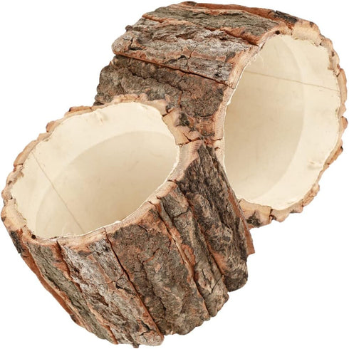 Bark Planter Pot 2pcs Wood Bark Flower Pot Natural Log Succulent Planter Flower Pots for Indoor Plants Rustic Tree Stump Plant Pot Farmhouse Flowe...