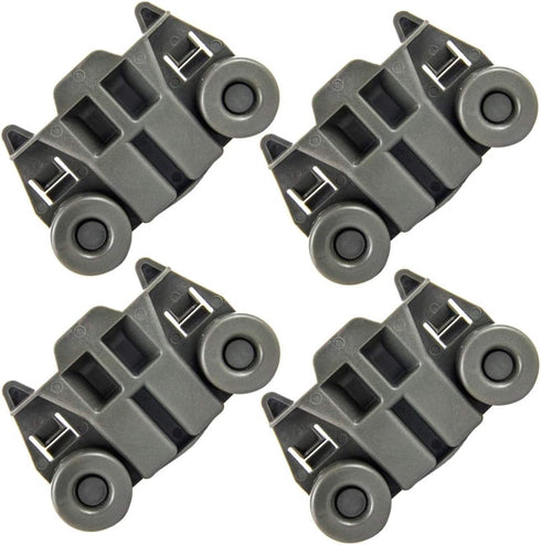 4 Pack W10195417 UPGRADED Dishwasher Wheels Lower Dish rack Wheel for Kitchen-Aid Whirlpool Kenmore Dishwasher Rack Roller Replacement Part Number...