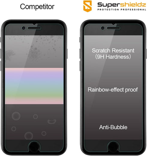 Supershieldz (2 Pack) Designed for Apple iPhone 8 Plus and iPhone 7 Plus (5.5 inch) Tempered Glass Screen Protector with (Easy Installation Tray) ...