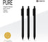 Kaco PURE Gel Pens Black Ink 0.7mm Medium Point, 10 Pieces Set, Original Design, Quick Drying Aesthetic Note Taking Pens Shcool Office Supplies Cu...