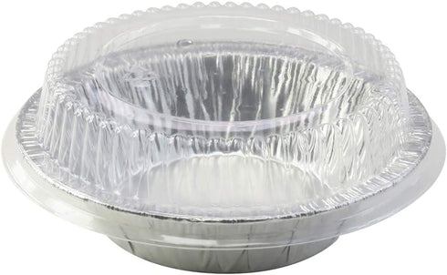Safca KitchenDance Disposable Aluminum Foil Tart Pan with Lid - 5" Aluminum Foil Individual Pie Pans, Mini Pie Pans, Pot Pie Tins, Baking Pan Perf...