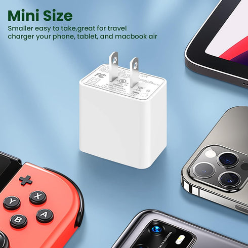 30w USB-C Power Adapter, Zafolia iPhone 15 Fast Charger Block, Google Pixel 6/6 Pro Charger, Upgraded Certified Dual Ports PD 3.0 Charging Plug fo...