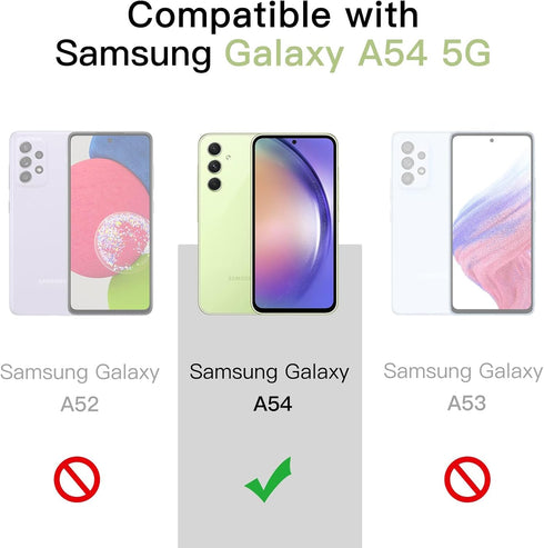 LeYi for Samsung A54 5G Case: with 2 PCS Screen Protector, Heavy Duty 3 in 1 Samsung Galaxy A54 5G Case, Military Grade Shockproof Phone Case Cove...