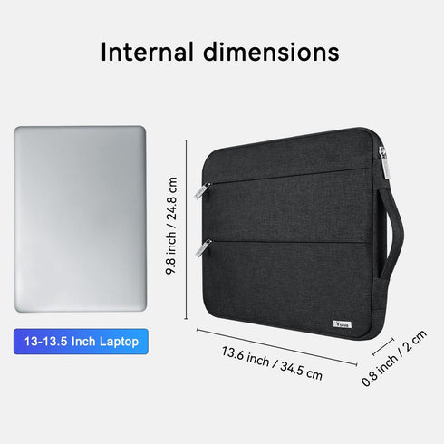 Laptop Sleeve 13 13.6 Inch Compatible with MacBook Air/Pro 13 M1/M2,Surface Laptop 4/5,Surface Pro X/9/8,13.5”Chromebook,Slim Computer Cover Bag,B...
