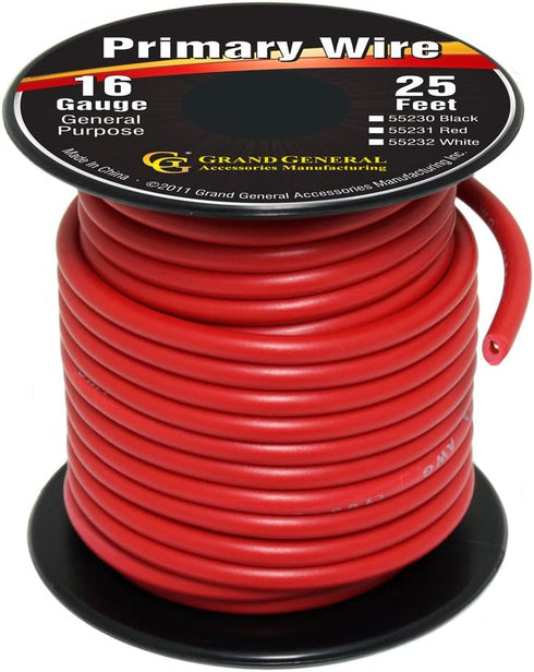 Grand General 55231 Red 16-Gauge Primary Wire...