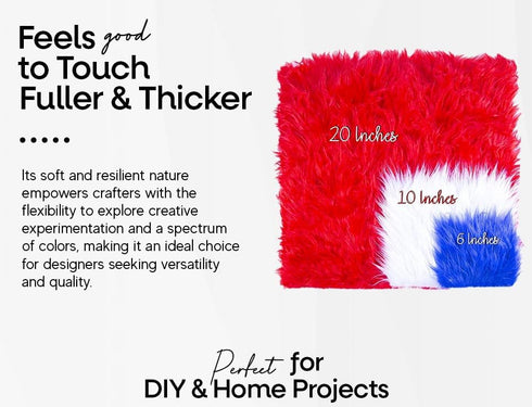 FabricLA Shaggy Faux Fur Square - 10" X 10" Inches Pre-Cut - Use Fake Fur Fabric for DIY, Craft Fur Decoration, Fashion Accessory, Gnome, Hobby - ...