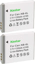 Kastar NB-6L Battery (2-Pack) for Canon PowerShot D10, D20, ELPH 500 HS, S90, S95, S120, SD770, SD980, SD1200, SD1300, SD3500, SD4000, SX170, SX24...