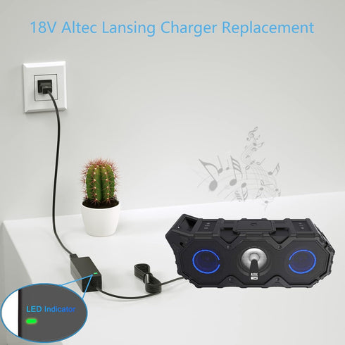 18V AC Adapter Charger for Altec Lansing IMW999 IMW999STL IMW889 IMW889L IMW889-BLKC ROCKBOX XL Wireless Bluetooth Speaker MID 2390819 2390520 JT0...