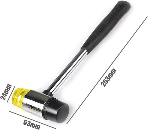 Rubber Mallet Non-Marking Rubber Mallet Hammer Steel Pipe Mallet with Non-Slip Rubber Handle for DIY Projects Crafts Woodworking and Flooring Inst...