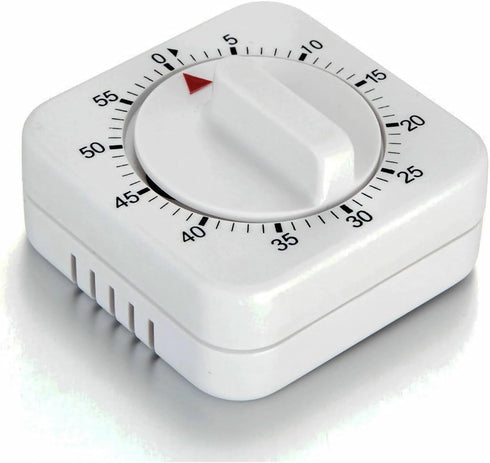 Square 60 Minute Mechanical Kitchen Timer - Visual Kitchen Cooking Timer Clock with Loud Alarm - No Batteries Required-Manual Countdown Timer for ...