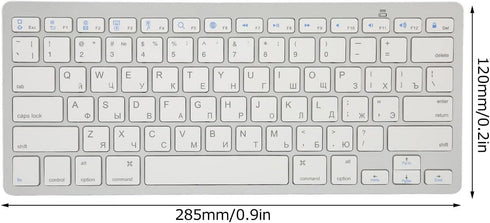 Multi-Device Slim Portable Bluetooth 3.0 Keyboard, 11 Kind of Language 78 Keys Ultra Slim Keyboard for/Windows/Android(Russian)...