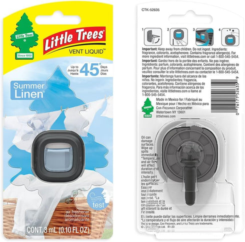 LITTLE TREES Car Air Freshener. Vent Liquid Provides Long-Lasting Scent for Auto or Home. Add a Splash of LITTLE TREES to your Vent. Summer Linen,...
