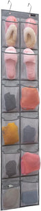 Behind Door Hanging Kids Shoes Organizer Closet Shoe Organizer Shoe Rack with 12 Mesh Pockets (12 Pockets)...