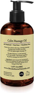Calm Massage Oil with Lavender & Chamomile Essential Oils to Relax Sore Muscles - for Massage Therapy & Home use – with Coconut, Grapeseed & Jojob...