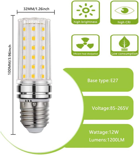 E26 LED Bulb, 12W White 6000K LED Bulbs, 80-100 Watt Light Bulbs Equivalent, E26 Screw Base,1200 Lumens LED Lights ?4 Pack White?...