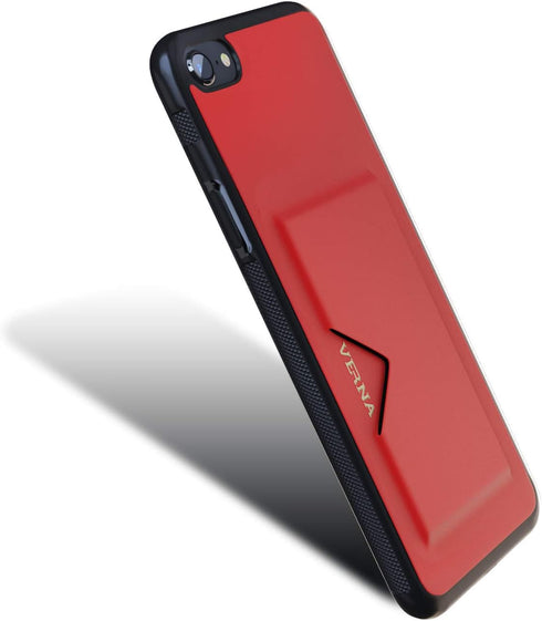 Kitoo Compatible with iPhone SE 2022 | 7 | 8 | SE 2020 Slim Case with 2 Card Holder Slot, Wireless Charging with 1 Card Support - Red...