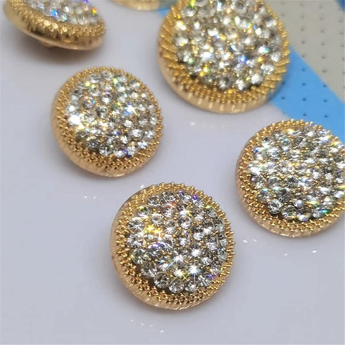 vingol 10PCS Round Metal Rhinestone Buttons For Clothing DIY Sewing Accessories Wedding Decaration Wholesale Luxury Fashion Decor Button...