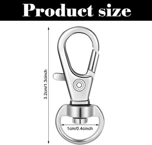 35 Pieces Swivel Clasps Lanyard Snap Hooks Swivel Snap Hooks Metal Keychain Clip Hooks Lobster Claw Clasps for Keychain Key Ring Crafts (Silver)...