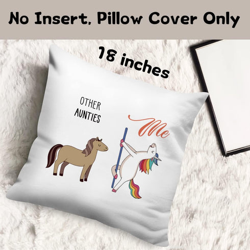 Funny Unicorn 18x18 Pillow Cover, Throw Pillow Covers, Auntie Gifts Aunt Gifts from Niece Nephew Birthday Christmas, Square Pillow Cases for Home ...