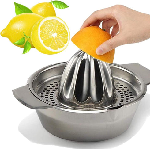 Stainless Steel Lemon Squeezer,Juicer with Bowl Container for Oranges Lemons Fruit Home Made Juice in Kitchen...