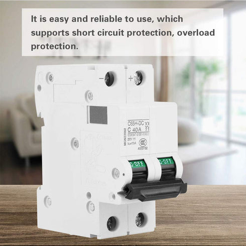 Premium Circuit Breaker, 2P 250V Low Voltage DC Miniature Circuit Breaker for Solar Panels Grid System(40A)...