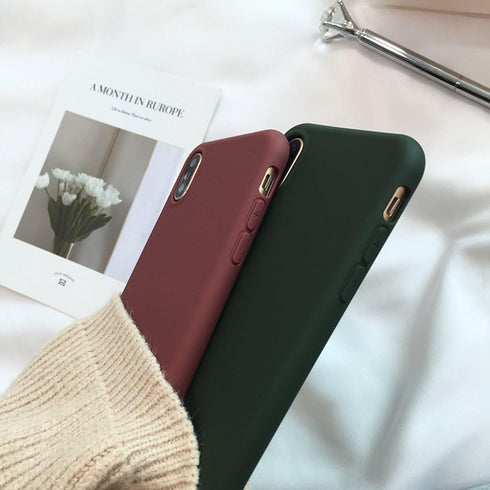 Retro Case for iPhone X 8 7 7plus Soft pro-TPU Cover for iPhone6 6Plus 6s 6sPlus Fashion Style Flexible Rubbery Slim Cover (iPhone 7/8, Forest Gre...