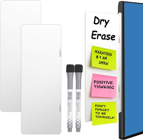 2 pcs Dry Erase Monitor Memo Board, Whiteboard Memo Board for Computer Monitor with Magnetic Pen, 7.5x2.7 Side Memo Board...