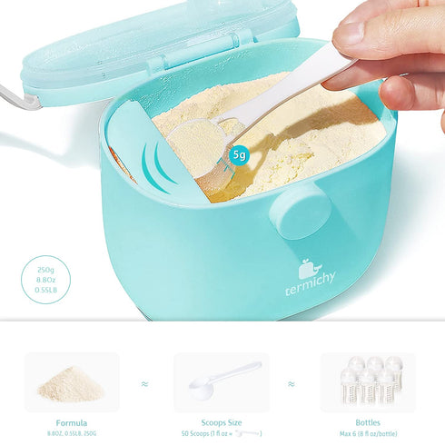 Termichy Baby Formula Dispenser, Portable Milk Powder Dispenser Container with Carry Handle and Scoop for Travel Outdoor Activities with Baby Infa...