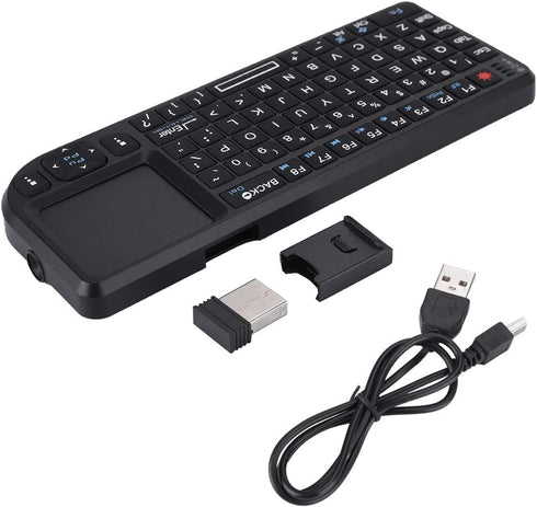 Wireless Keyboard Ultra Mini Touchpad Rechargeable Backlit Keyboard with Infrared Indicator 2.4ghz Wireless Connection...