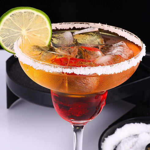 3 Tier Bar Glass Rimmer, Margarita Cocktail Salt and Sugar Glass Rimmer,Bartender tool(BLACK)...