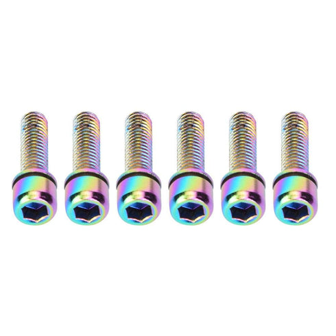 6Pcs M5x25mm Water Bottle Cages Screw Bolt Alloy Bike Bottle Bracket Storage Rack Bolt Accessory(Colorful)...