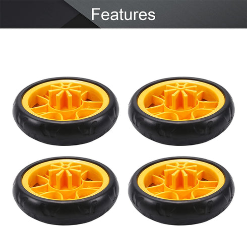 MroMax 4Pcs 4.72 Inch Stroller Wheel, 120mm x 25mm Single Wheel, for 19mm Circular Pipes, Plastic Wheel Replacement for Stroller and Pet Stroller ...