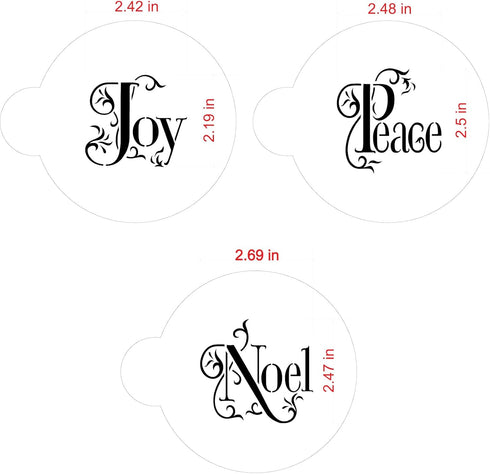 Joy, Noel and Peace Cookie Set by Designer Stencils...