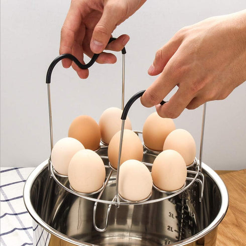 Egg Steamer Rack Trivet with Heat Resistant Handles for Instant Pot Accessories 5,6,8 Quart & Pressure Cooker, Stainless Steel...