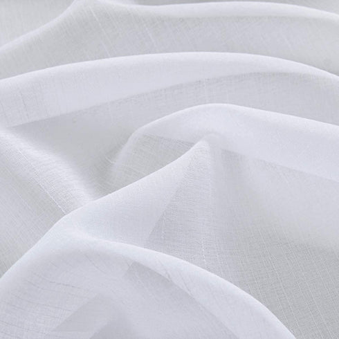 Treatmentex White Sheer Curtains Black Pompoms 63" inches Long Window Draperies for Boy's Room Bed Canopy 2 Panels Rod Pocket...