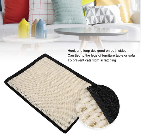 Table Leg Scratch Board, Sofa Scratcher Mat Furniture Protect Sofa Sisal Scratch Protect, White Table Leg Furniture Protection Pets for Cats(White...