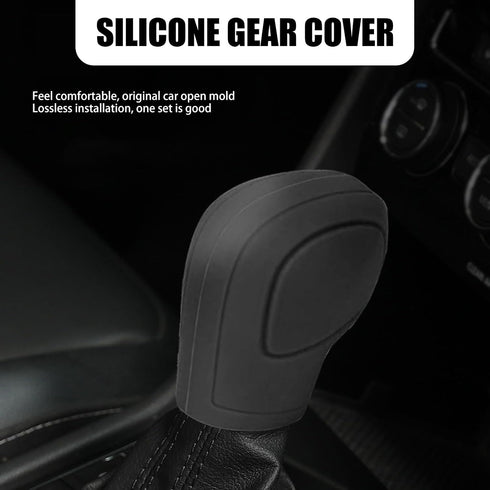 2 PCS Car Shift Knob Cover, Silicone Protective Cover, Gear Lever Anti-Slip Cover, Shifting Head Decor Kit, Automotive Interior, Universal for Mos...