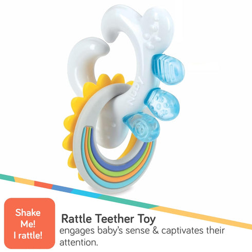 Nuby Cloud Teether with Sun and Silicone Rain Links : 3+ Months...