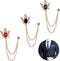 3PCS Men's Brooch Suit Pin Badge with Chains Brooch Buckle Chain Collar Lapel Pin for Men Shirt Collar Pin Chain Brooch Decoration Metal Brooch Pi...