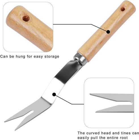 Garden Weeder Hand Weeding Tool Weed Removal Stainless Steel Handle Weed Deep Digger Grass Lawn Trimming Remover Forked Puller for Weeds Eradicate...