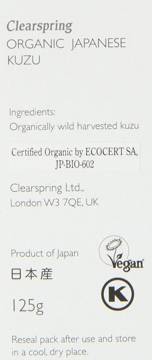 Clearspring - Organic Japanese Kuzu - Gluten Free Starch Thickener - 125g...