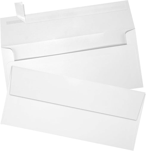 LUXPaper #9 Slimline Invitation Envelopes | Peel & Press | 3 7/8" x 8 7/8" | Bright White | 80lb. Text | 50 Qty...