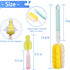 4PCS Bottle Brush + 4 PCS Nipple Brush Sponge Baby Bottle Brushes Milk Bottle Nipple Cleaner Set Cup Scrubber Brush Detachable Portable Water Bott...