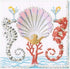 Caspari Seahorses and Shell Paper Cocktail Napkins - Four Packs of 20...