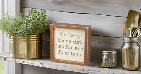 Primitives by Kathy 100692 Inset Wood Box Sign, 6 x 6 x 1.75-Inches, Four Legs...