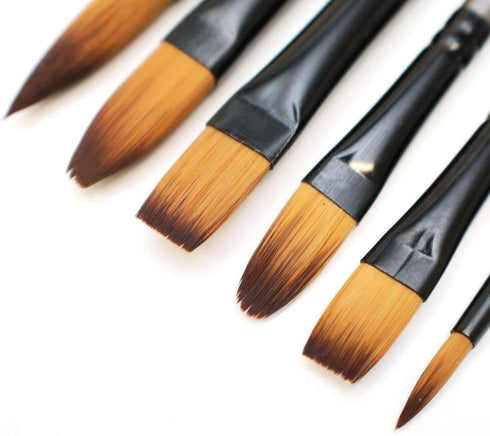 Mont Marte Gallery Series Acrylic Brush Set, 6 Piece. Selection of Synthetic Hair Paint Brushes Suitable for Acrylic Painting...