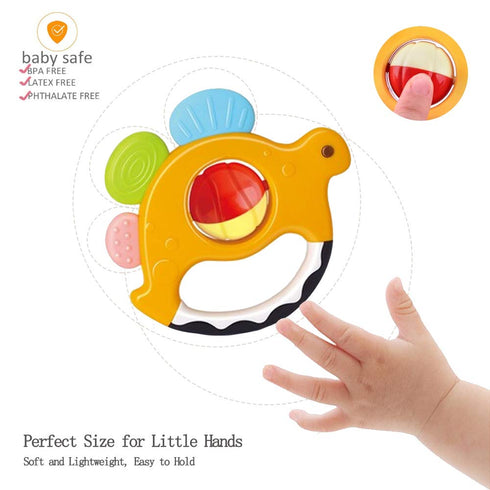 Baby Rattles Sets Teether, Shaker, Grab and Spin Rattle, Musical Toy Set, Early Educational Toys Gifts for 3, 6, 9, 12 Month Baby Infant, Newborn...